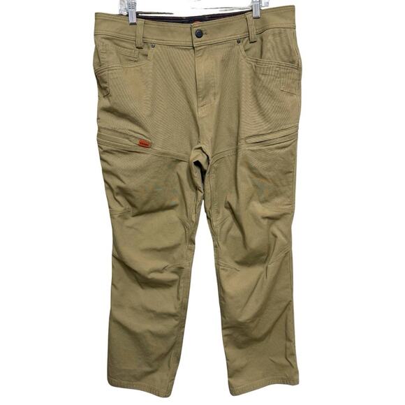 Brunt THE MARTIN Workwear Pants Mens 36x30 Khaki Tan Stretch Double Knee Pockets - Picture 1 of 11